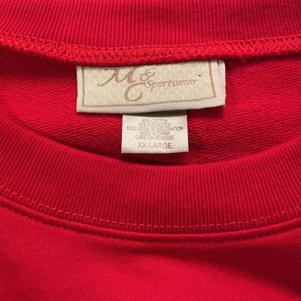 M&C Sportswear Women 2X Red Santa Graphic Cozy‎ Tee Shirt Holidays NWT Gift
